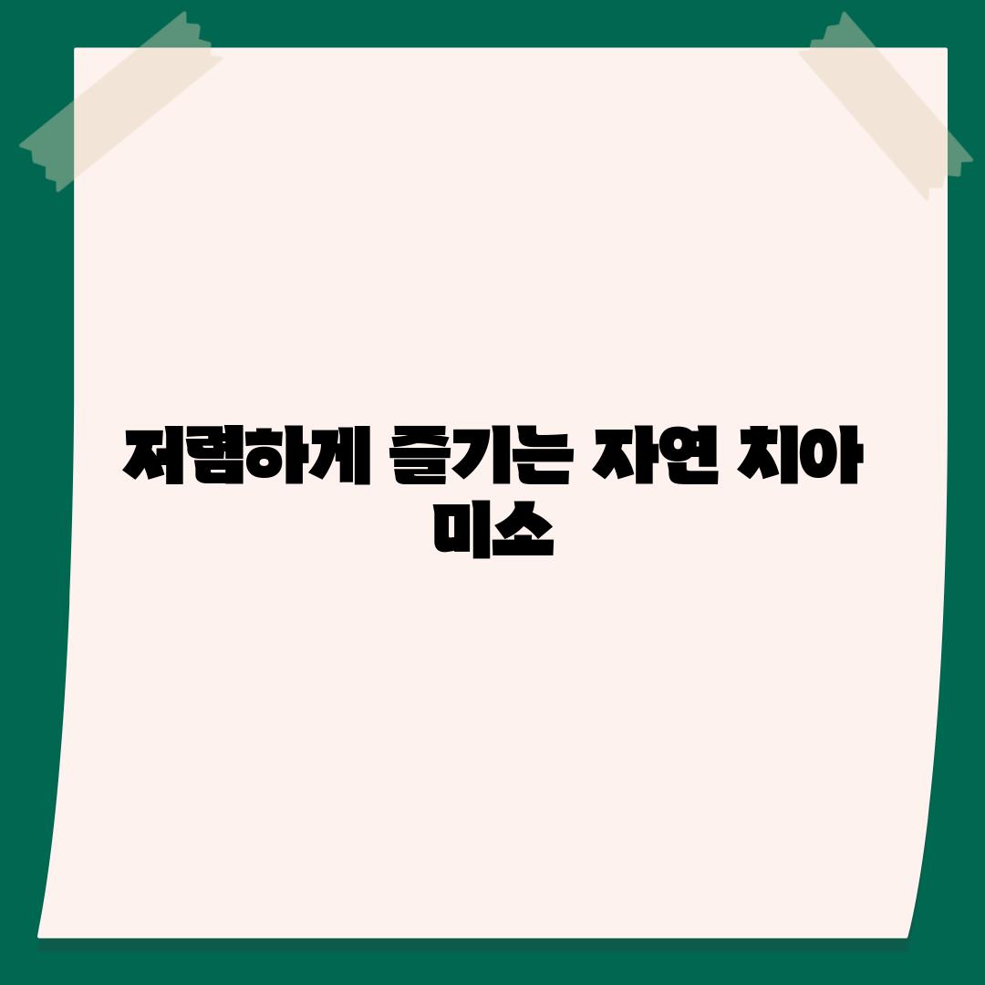 저렴하게 즐기는 자연 치아 미소