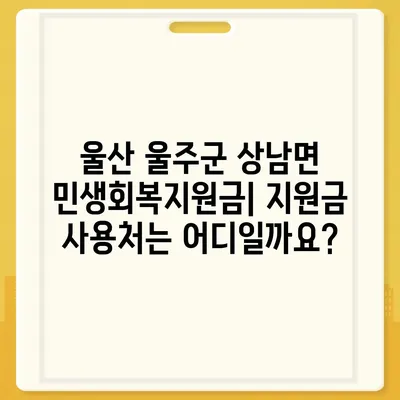 울산시 울주군 상남면 민생회복지원금 | 신청 | 신청방법 | 대상 | 지급일 | 사용처 | 전국민 | 이재명 | 2024