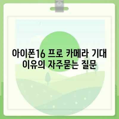 아이폰16 프로 카메라 기대 이유