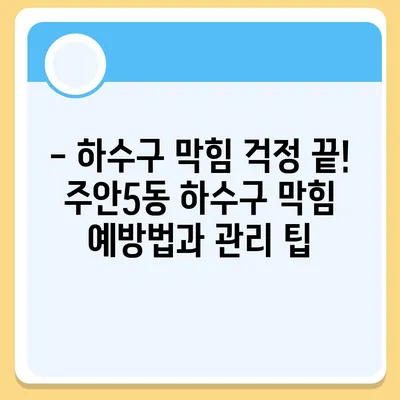 인천시 미추홀구 주안5동 하수구막힘 | 가격 | 비용 | 기름제거 | 싱크대 | 변기 | 세면대 | 역류 | 냄새차단 | 2024 후기