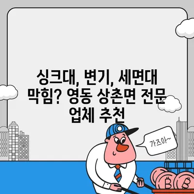 충청북도 영동군 상촌면 하수구막힘 | 가격 | 비용 | 기름제거 | 싱크대 | 변기 | 세면대 | 역류 | 냄새차단 | 2024 후기