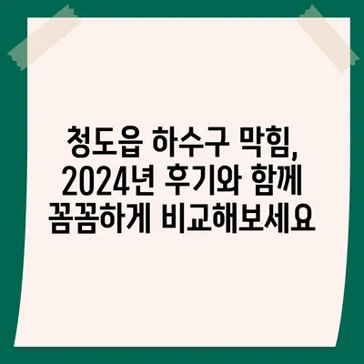 경상북도 청도군 청도읍 하수구막힘 | 가격 | 비용 | 기름제거 | 싱크대 | 변기 | 세면대 | 역류 | 냄새차단 | 2024 후기