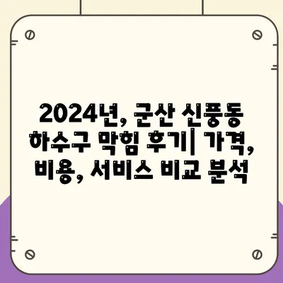 전라북도 군산시 신풍동 하수구막힘 | 가격 | 비용 | 기름제거 | 싱크대 | 변기 | 세면대 | 역류 | 냄새차단 | 2024 후기