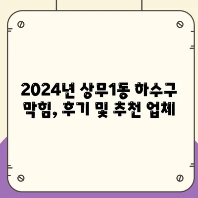 광주시 서구 상무1동 하수구막힘 | 가격 | 비용 | 기름제거 | 싱크대 | 변기 | 세면대 | 역류 | 냄새차단 | 2024 후기