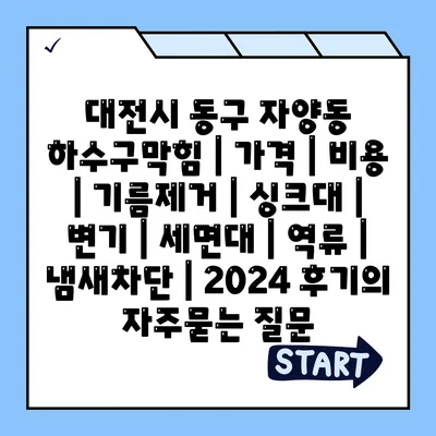 대전시 동구 자양동 하수구막힘 | 가격 | 비용 | 기름제거 | 싱크대 | 변기 | 세면대 | 역류 | 냄새차단 | 2024 후기