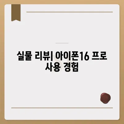 아이폰16 프로 디자인, 출시일, 실물 리뷰