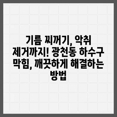 광주시 서구 광천동 하수구막힘 | 가격 | 비용 | 기름제거 | 싱크대 | 변기 | 세면대 | 역류 | 냄새차단 | 2024 후기