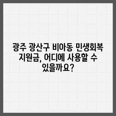 광주시 광산구 비아동 민생회복지원금 | 신청 | 신청방법 | 대상 | 지급일 | 사용처 | 전국민 | 이재명 | 2024