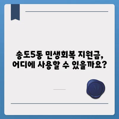 인천시 연수구 송도5동 민생회복지원금 | 신청 | 신청방법 | 대상 | 지급일 | 사용처 | 전국민 | 이재명 | 2024