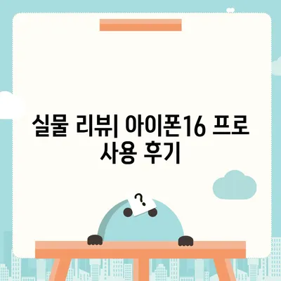 아이폰16 프로 디자인, 출시일, 실물 리뷰