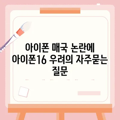 아이폰 매국 논란에 아이폰16 우려