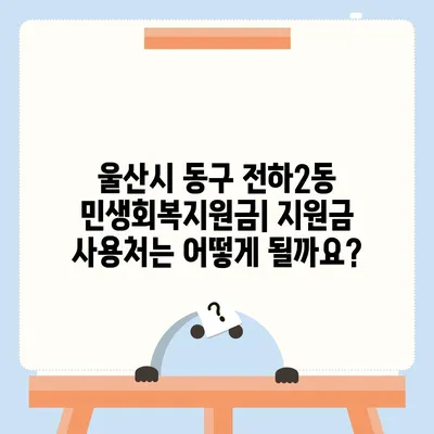 울산시 동구 전하2동 민생회복지원금 | 신청 | 신청방법 | 대상 | 지급일 | 사용처 | 전국민 | 이재명 | 2024