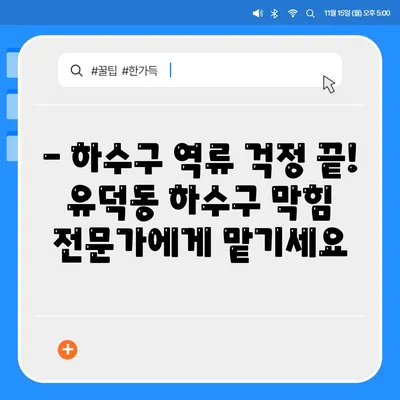 광주시 서구 유덕동 하수구막힘 | 가격 | 비용 | 기름제거 | 싱크대 | 변기 | 세면대 | 역류 | 냄새차단 | 2024 후기