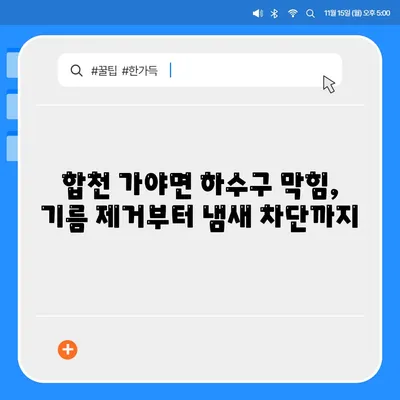 경상남도 합천군 가야면 하수구막힘 | 가격 | 비용 | 기름제거 | 싱크대 | 변기 | 세면대 | 역류 | 냄새차단 | 2024 후기