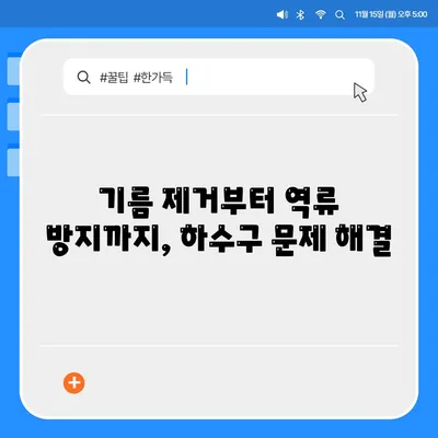 대전시 유성구 노은3동 하수구막힘 | 가격 | 비용 | 기름제거 | 싱크대 | 변기 | 세면대 | 역류 | 냄새차단 | 2024 후기