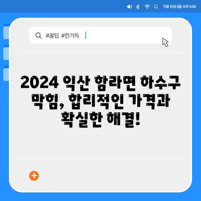 전라북도 익산시 함라면 하수구막힘 | 가격 | 비용 | 기름제거 | 싱크대 | 변기 | 세면대 | 역류 | 냄새차단 | 2024 후기