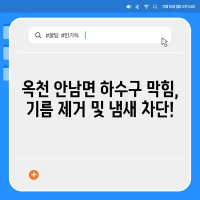 충청북도 옥천군 안남면 하수구막힘 | 가격 | 비용 | 기름제거 | 싱크대 | 변기 | 세면대 | 역류 | 냄새차단 | 2024 후기