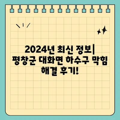 강원도 평창군 대화면 하수구막힘 | 가격 | 비용 | 기름제거 | 싱크대 | 변기 | 세면대 | 역류 | 냄새차단 | 2024 후기