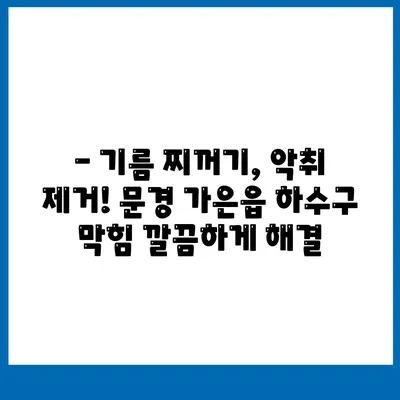 경상북도 문경시 가은읍 하수구막힘 | 가격 | 비용 | 기름제거 | 싱크대 | 변기 | 세면대 | 역류 | 냄새차단 | 2024 후기