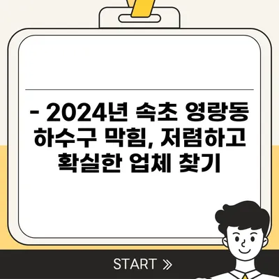 강원도 속초시 영랑동 하수구막힘 | 가격 | 비용 | 기름제거 | 싱크대 | 변기 | 세면대 | 역류 | 냄새차단 | 2024 후기