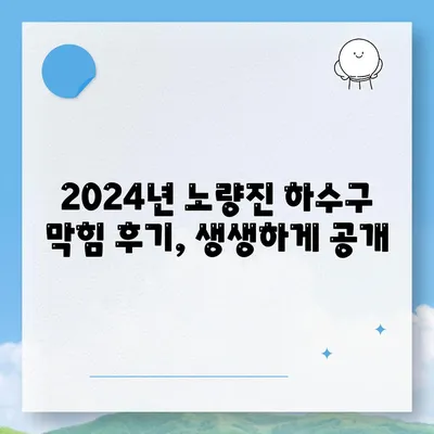 서울시 동작구 노량진제1동 하수구막힘 | 가격 | 비용 | 기름제거 | 싱크대 | 변기 | 세면대 | 역류 | 냄새차단 | 2024 후기