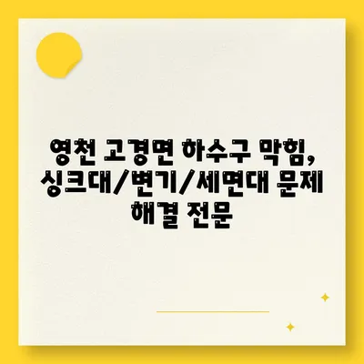 경상북도 영천시 고경면 하수구막힘 | 가격 | 비용 | 기름제거 | 싱크대 | 변기 | 세면대 | 역류 | 냄새차단 | 2024 후기