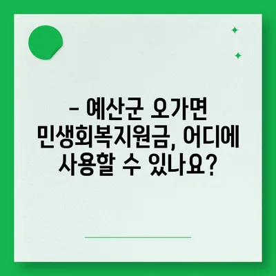 충청남도 예산군 오가면 민생회복지원금 | 신청 | 신청방법 | 대상 | 지급일 | 사용처 | 전국민 | 이재명 | 2024