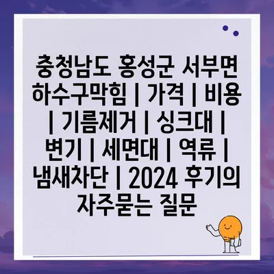 충청남도 홍성군 서부면 하수구막힘 | 가격 | 비용 | 기름제거 | 싱크대 | 변기 | 세면대 | 역류 | 냄새차단 | 2024 후기