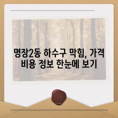 부산시 동래구 명장2동 하수구막힘 | 가격 | 비용 | 기름제거 | 싱크대 | 변기 | 세면대 | 역류 | 냄새차단 | 2024 후기