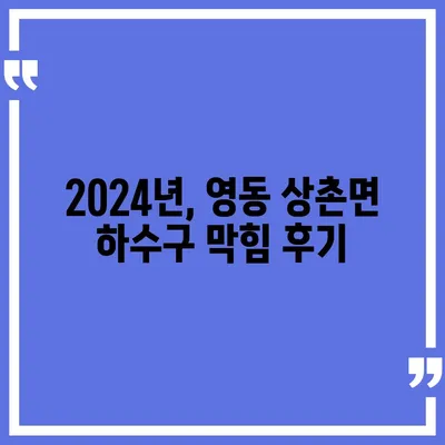 충청북도 영동군 상촌면 하수구막힘 | 가격 | 비용 | 기름제거 | 싱크대 | 변기 | 세면대 | 역류 | 냄새차단 | 2024 후기