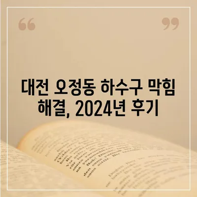 대전시 대덕구 오정동 하수구막힘 | 가격 | 비용 | 기름제거 | 싱크대 | 변기 | 세면대 | 역류 | 냄새차단 | 2024 후기