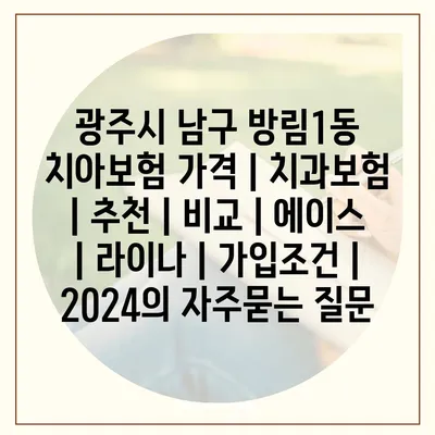 광주시 남구 방림1동 치아보험 가격 | 치과보험 | 추천 | 비교 | 에이스 | 라이나 | 가입조건 | 2024