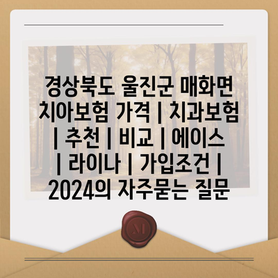 경상북도 울진군 매화면 치아보험 가격 | 치과보험 | 추천 | 비교 | 에이스 | 라이나 | 가입조건 | 2024