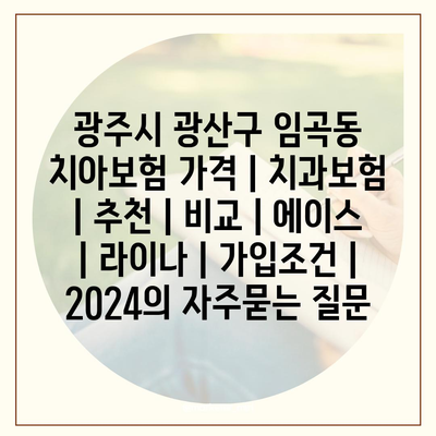 광주시 광산구 임곡동 치아보험 가격 | 치과보험 | 추천 | 비교 | 에이스 | 라이나 | 가입조건 | 2024