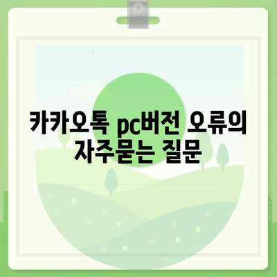 카카오톡 pc버전 오류