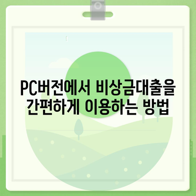 카카오뱅크 pc버전 비상금대출 신용점수