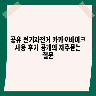 공유 전기자전거 카카오바이크 사용 후기 공개