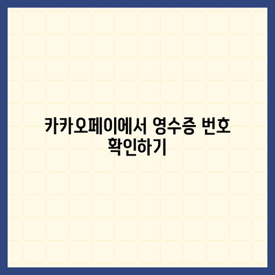 카카오페이 현금 영수증 번호 확인