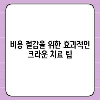 크라운 보험 치료 비용절감 계획