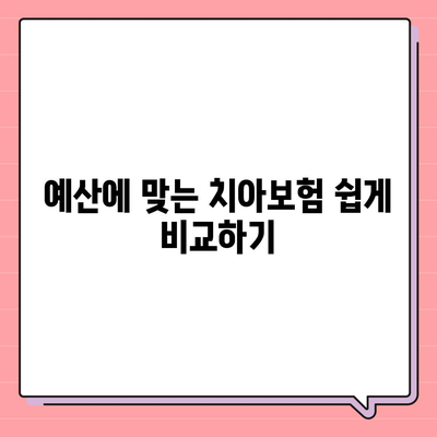 치아보험 비교 사이트의 유용성