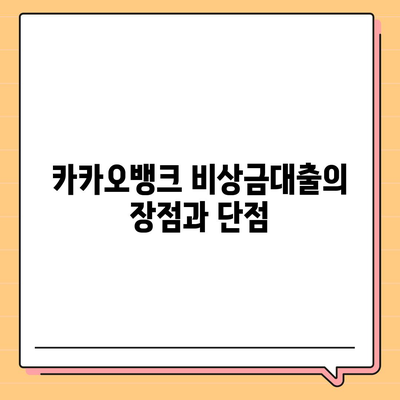 카카오뱅크 비상금대출 후기