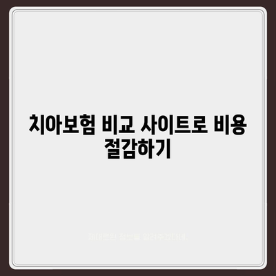 치아보험 비교 사이트의 유용성