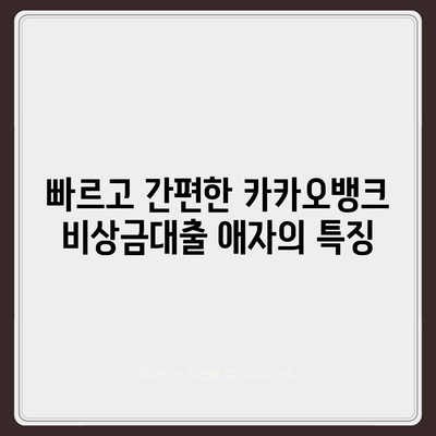 카카오뱅크 비상금대출 애자