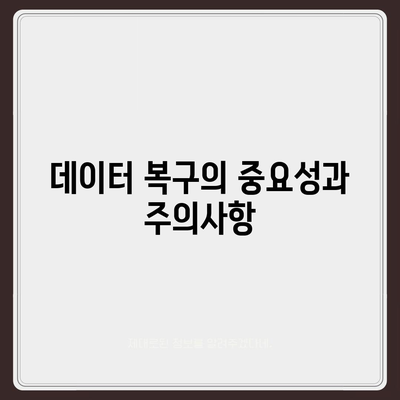 카카오톡 복구 이후의 소감과 주의 사항