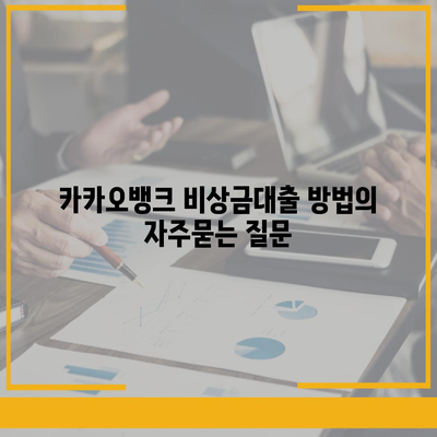 카카오뱅크 비상금대출 방법