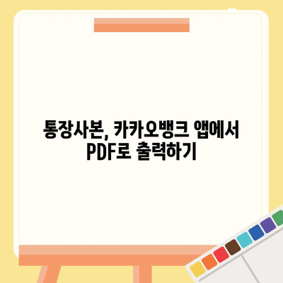 카카오뱅크 통장사본 PDF로 출력하기