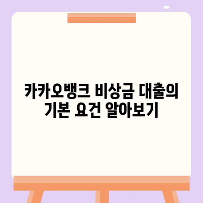 카카오뱅크 비상금 대출 신청 방법