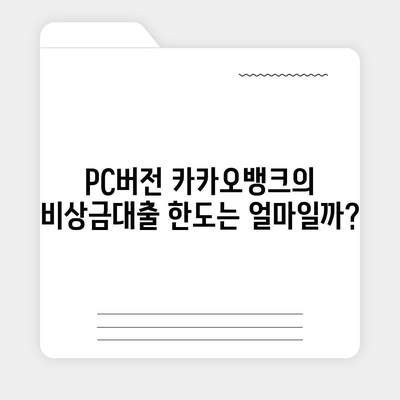 카카오뱅크 pc버전 비상금대출 pc버전 애자