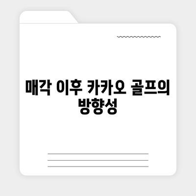 카카오 골프 퀀텀의 매각 이슈와 대응