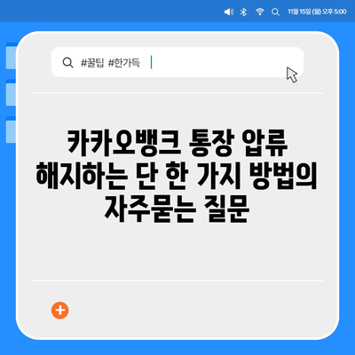 카카오뱅크 통장 압류 해지하는 단 한 가지 방법